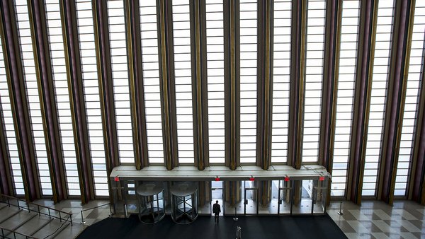 A diplomat walks through the main doors of the assembly building at the UN headquarters in New York, on September 17, 2015. Mike Segar/Reuters