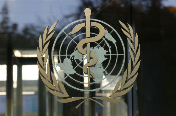 A logo is pictured on the World Health Organization (WHO) headquarters in Geneva, Switzerland on November 22, 2017. Denis Balibouse/Reuters