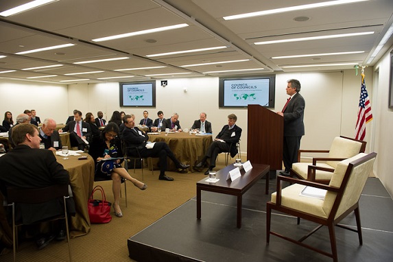 Participants listen as David Lipton (First Deputy Managing Director, IMF) delivers a keynote speech during the CoC Second Annual Conference (Kaveh Sardari).